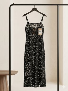 Auden Black Lace Slip Dress